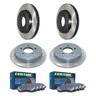 DuraGo® - Electrophoretic Coated Plain Front and Rear Brake Kit with Ceramic Pads