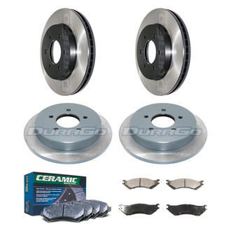 DuraGo® - Electrophoretic Coated Plain Front and Rear Brake Kit with Ceramic Pads