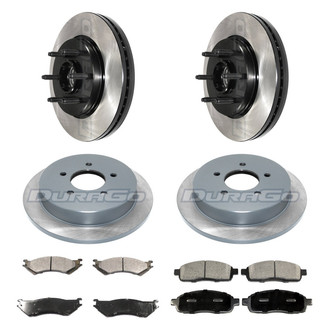 DuraGo® - Electrophoretic Coated Plain Front and Rear Brake Kit with Ceramic Pads