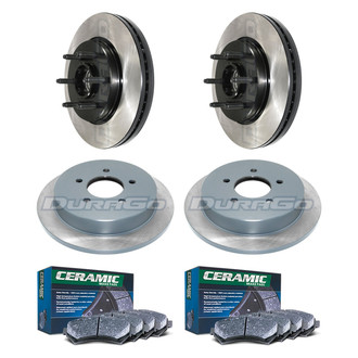 DuraGo® - Electrophoretic Coated Plain Front and Rear Brake Kit with Ceramic Pads