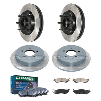 DuraGo® - Electrophoretic Coated Plain Front and Rear Brake Kit with Ceramic Pads