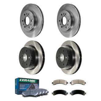 DuraGo® - Electrophoretic Coated Plain Front and Rear Brake Kit with Ceramic Pads