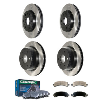 DuraGo® - Electrophoretic Coated Plain Front and Rear Brake Kit with Ceramic Pads