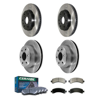 DuraGo® - Electrophoretic Coated Plain Front and Rear Brake Kit with Ceramic Pads