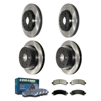 DuraGo® - Electrophoretic Coated Plain Front and Rear Brake Kit with Ceramic Pads