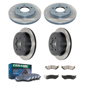 DuraGo® - Electrophoretic Coated Plain Front and Rear Brake Kit with Ceramic Pads