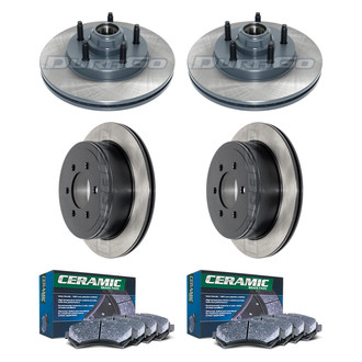 DuraGo® - Electrophoretic Coated Plain Front and Rear Brake Kit with Ceramic Pads