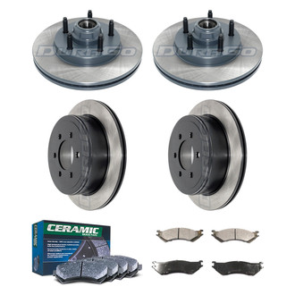 DuraGo® - Electrophoretic Coated Plain Front and Rear Brake Kit with Ceramic Pads