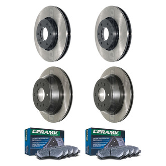 DuraGo® - Electrophoretic Coated Plain Front and Rear Brake Kit with Ceramic Pads
