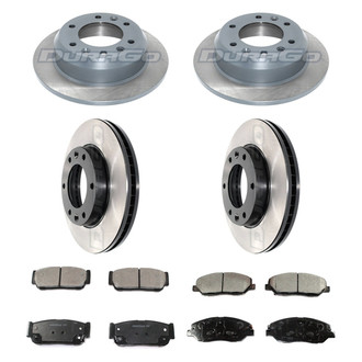 DuraGo® - Electrophoretic Coated Plain Front and Rear Brake Kit with Ceramic Pads
