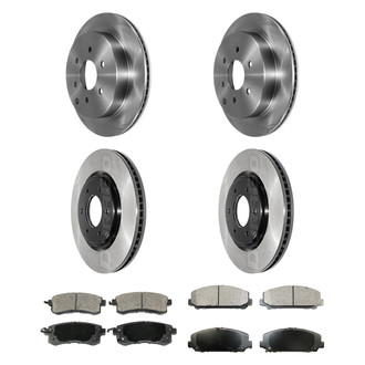 DuraGo® - Electrophoretic Coated Plain Front and Rear Brake Kit with Ceramic Pads