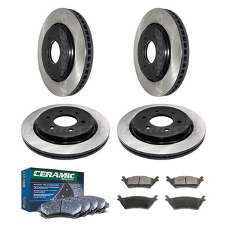 DuraGo® - Electrophoretic Coated Plain Front and Rear Brake Kit with Ceramic Pads