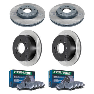 DuraGo® - Electrophoretic Coated Plain Front and Rear Brake Kit with Ceramic Pads