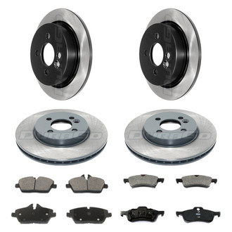 DuraGo® - Electrophoretic Coated Plain Front and Rear Brake Kit with Ceramic Pads