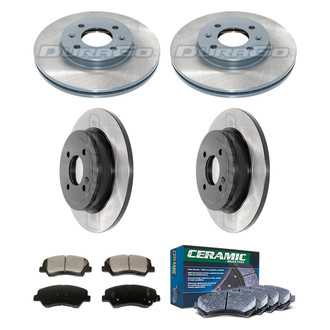 DuraGo® - Electrophoretic Coated Plain Front and Rear Brake Kit with Ceramic Pads