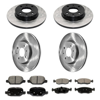 DuraGo® - Electrophoretic Coated Plain Front and Rear Brake Kit with Ceramic Pads