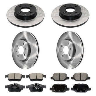 DuraGo® - Electrophoretic Coated Plain Front and Rear Brake Kit with Ceramic Pads