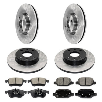 DuraGo® - Electrophoretic Coated Plain Front and Rear Brake Kit with Ceramic Pads