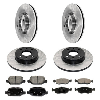 DuraGo® - Electrophoretic Coated Plain Front and Rear Brake Kit with Ceramic Pads