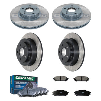 DuraGo® - Electrophoretic Coated Plain Front and Rear Brake Kit with Ceramic Pads