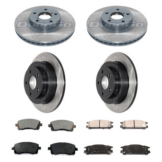 DuraGo® - Electrophoretic Coated Plain Front and Rear Brake Kit with Ceramic Pads