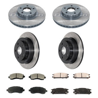 DuraGo® - Electrophoretic Coated Plain Front and Rear Brake Kit with Ceramic Pads