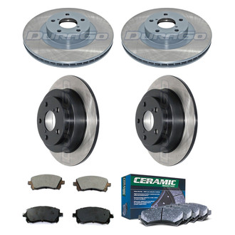 DuraGo® - Electrophoretic Coated Plain Front and Rear Brake Kit with Ceramic Pads