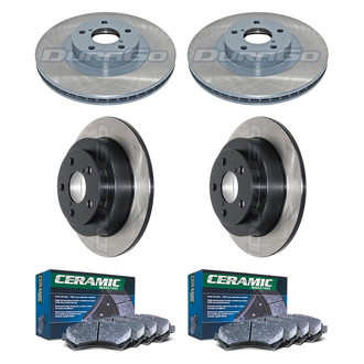 DuraGo® - Electrophoretic Coated Plain Front and Rear Brake Kit with Ceramic Pads