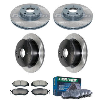 DuraGo® - Electrophoretic Coated Plain Front and Rear Brake Kit with Ceramic Pads
