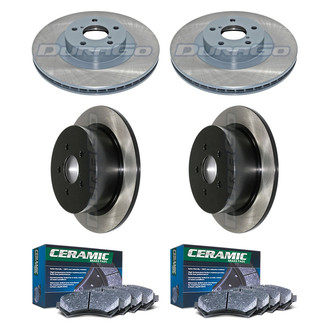 DuraGo® - Electrophoretic Coated Plain Front and Rear Brake Kit with Ceramic Pads