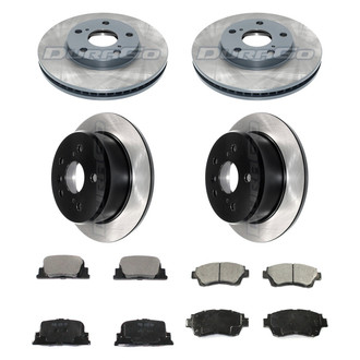 DuraGo® - Electrophoretic Coated Plain Front and Rear Brake Kit with Ceramic Pads
