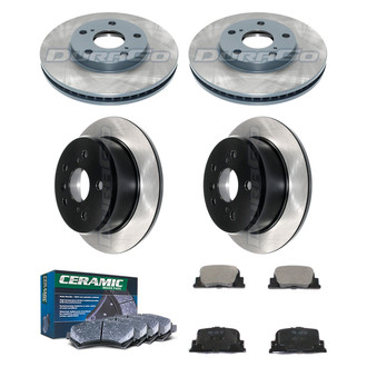 DuraGo® - Electrophoretic Coated Plain Front and Rear Brake Kit with Ceramic Pads