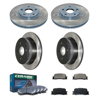 DuraGo® - Electrophoretic Coated Plain Front and Rear Brake Kit with Ceramic Pads