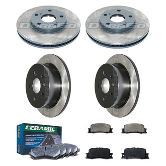 DuraGo® - Electrophoretic Coated Plain Front and Rear Brake Kit with Ceramic Pads