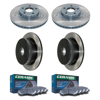 DuraGo® - Electrophoretic Coated Plain Front and Rear Brake Kit with Ceramic Pads