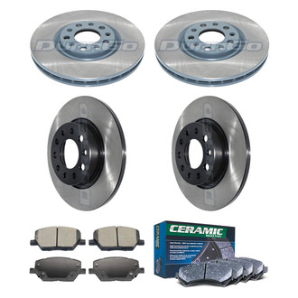 DuraGo® - Electrophoretic Coated Plain Front and Rear Brake Kit with Ceramic Pads