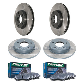 DuraGo® - Electrophoretic Coated Plain Front and Rear Brake Kit with Ceramic Pads