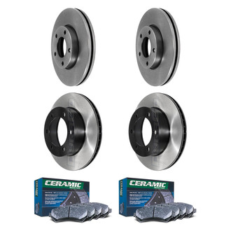 DuraGo® - Electrophoretic Coated Plain Front and Rear Brake Kit with Ceramic Pads