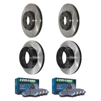 DuraGo® - Electrophoretic Coated Plain Front and Rear Brake Kit with Ceramic Pads