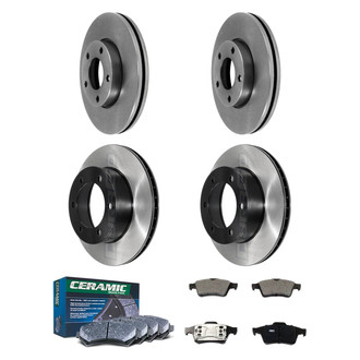DuraGo® - Electrophoretic Coated Plain Front and Rear Brake Kit with Ceramic Pads