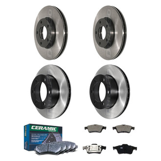 DuraGo® - Electrophoretic Coated Plain Front and Rear Brake Kit with Ceramic Pads