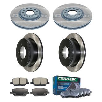 DuraGo® - Electrophoretic Coated Plain Front and Rear Brake Kit with Ceramic Pads