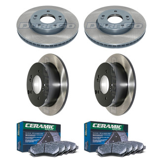 DuraGo® - Electrophoretic Coated Plain Front and Rear Brake Kit with Ceramic Pads