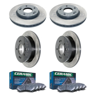 DuraGo® - Electrophoretic Coated Plain Front and Rear Brake Kit with Ceramic Pads