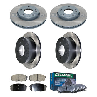 DuraGo® - Electrophoretic Coated Plain Front and Rear Brake Kit with Ceramic Pads