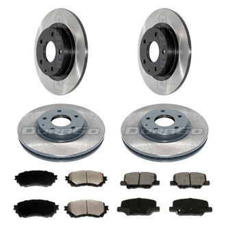 DuraGo® - Electrophoretic Coated Plain Front and Rear Brake Kit with Ceramic Pads