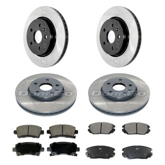 DuraGo® - Electrophoretic Coated Plain Front and Rear Brake Kit with Ceramic Pads