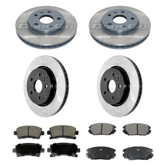 DuraGo® - Electrophoretic Coated Plain Front and Rear Brake Kit with Ceramic Pads