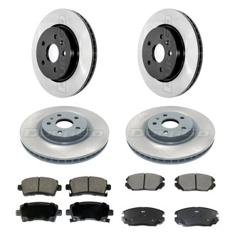 DuraGo® - Electrophoretic Coated Plain Front and Rear Brake Kit with Ceramic Pads