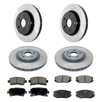 DuraGo® - Electrophoretic Coated Plain Front and Rear Brake Kit with Ceramic Pads